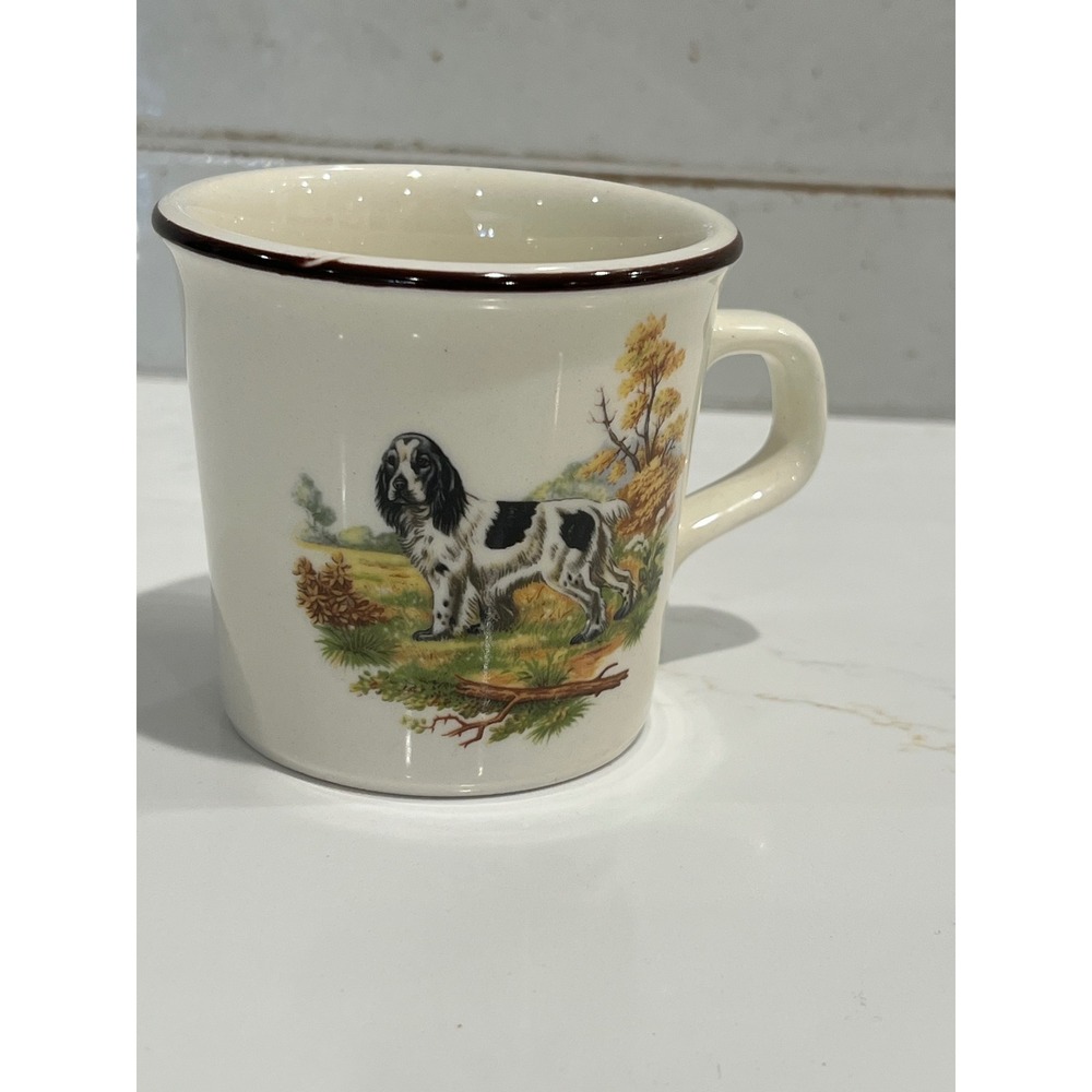 Taylor International English Springer Spaniel Mug Vintage USA Ceramic Dog Cream